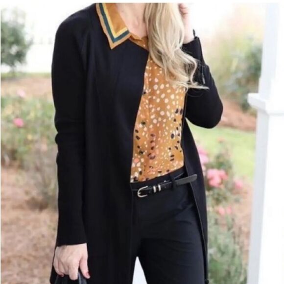 CAbi 3351 Black Tailor Ponte Knit Soft Shell Zipper Coat Jacket Size Medium - Picture 4 of 11